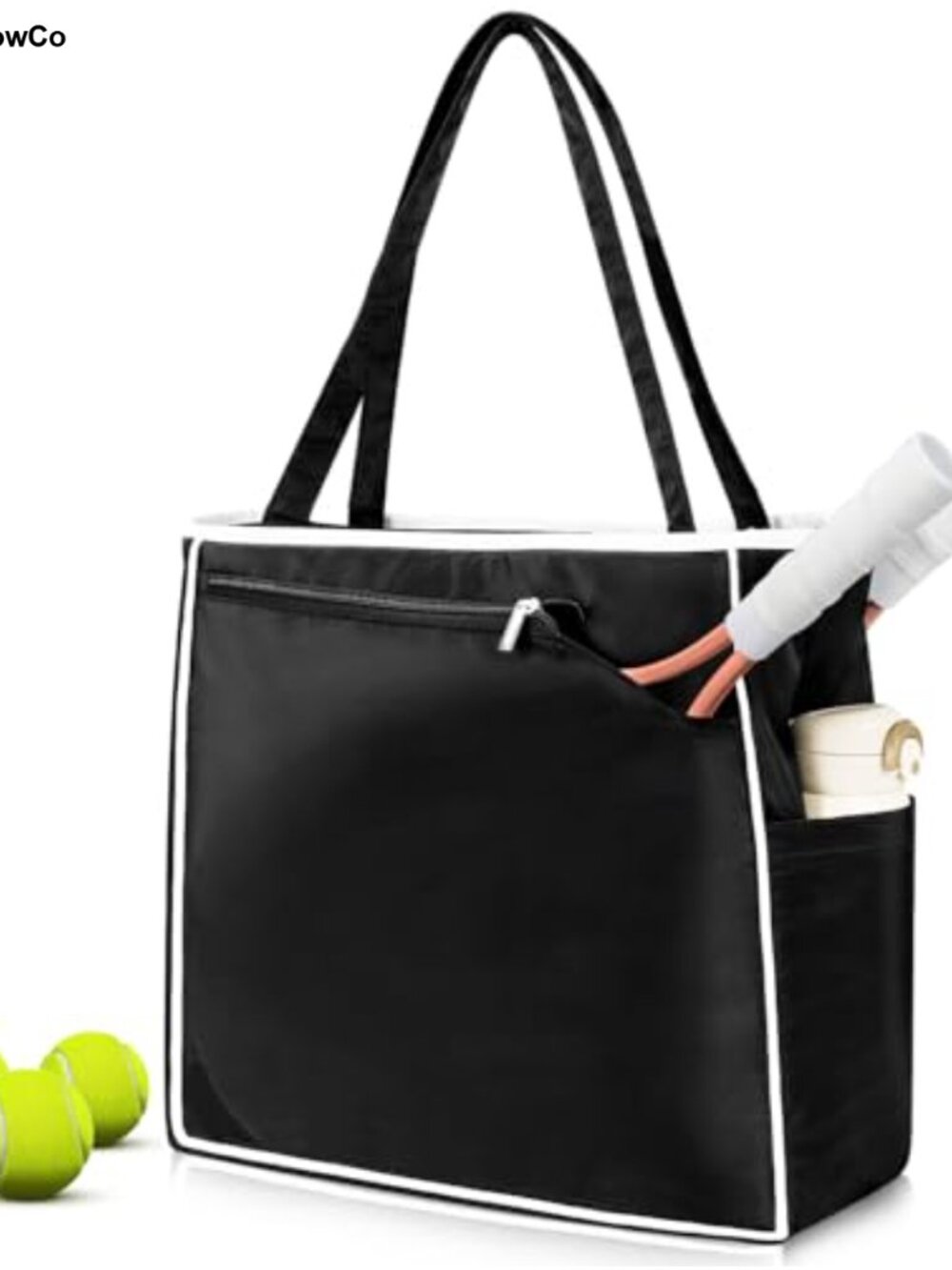 Waterproof Tennis Tote Bag for Women Holds 2 Rackets, Large Sports Gym Bag with